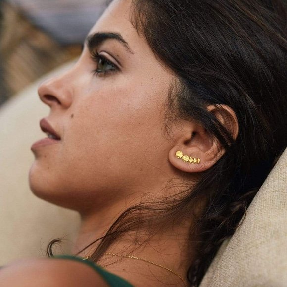 Unique Moon Phase Climber Minimalist Space Galaxy Planet Star Science Earrings - Picture 2 of 6